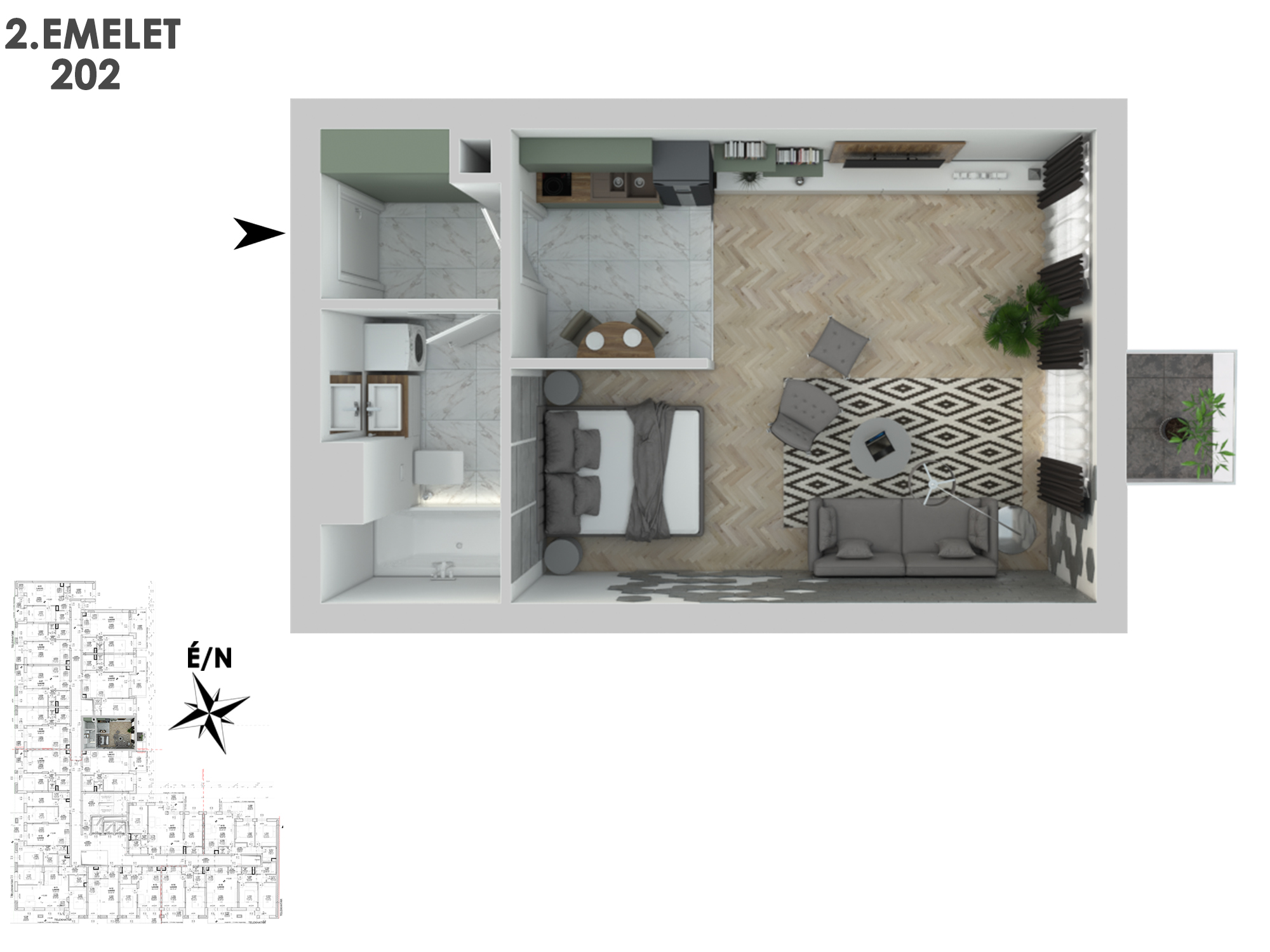 Egyszobás lakás - 202