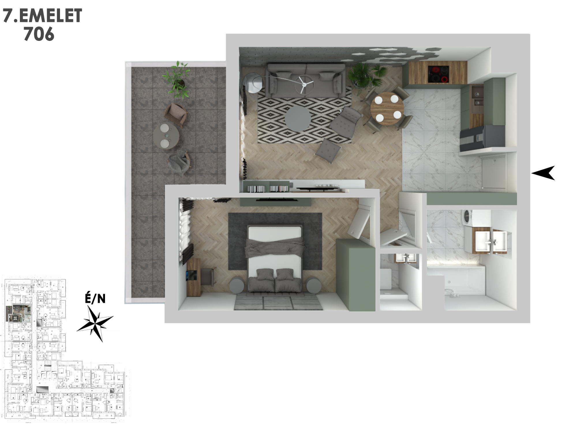 Kétszobás lakás - 706