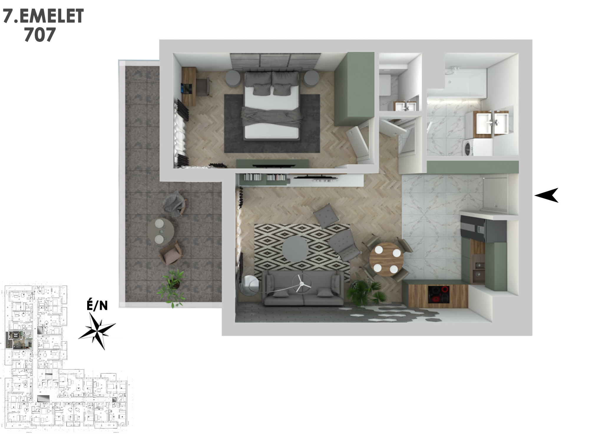 Kétszobás lakás - 707