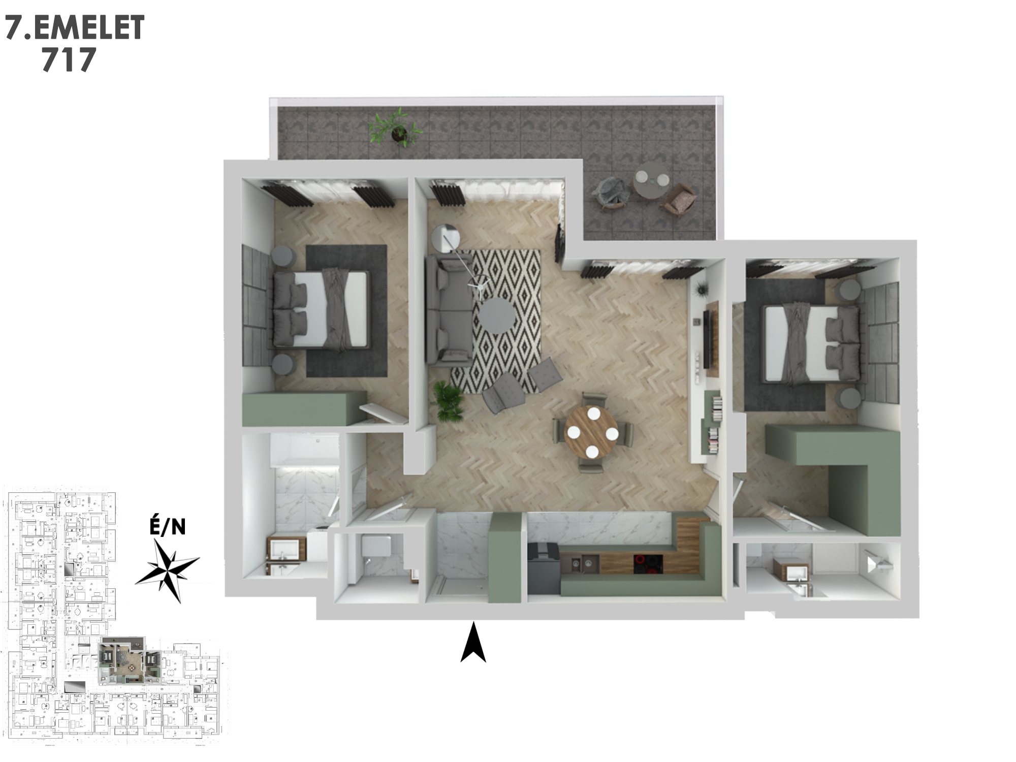 Háromszobás lakás - 717