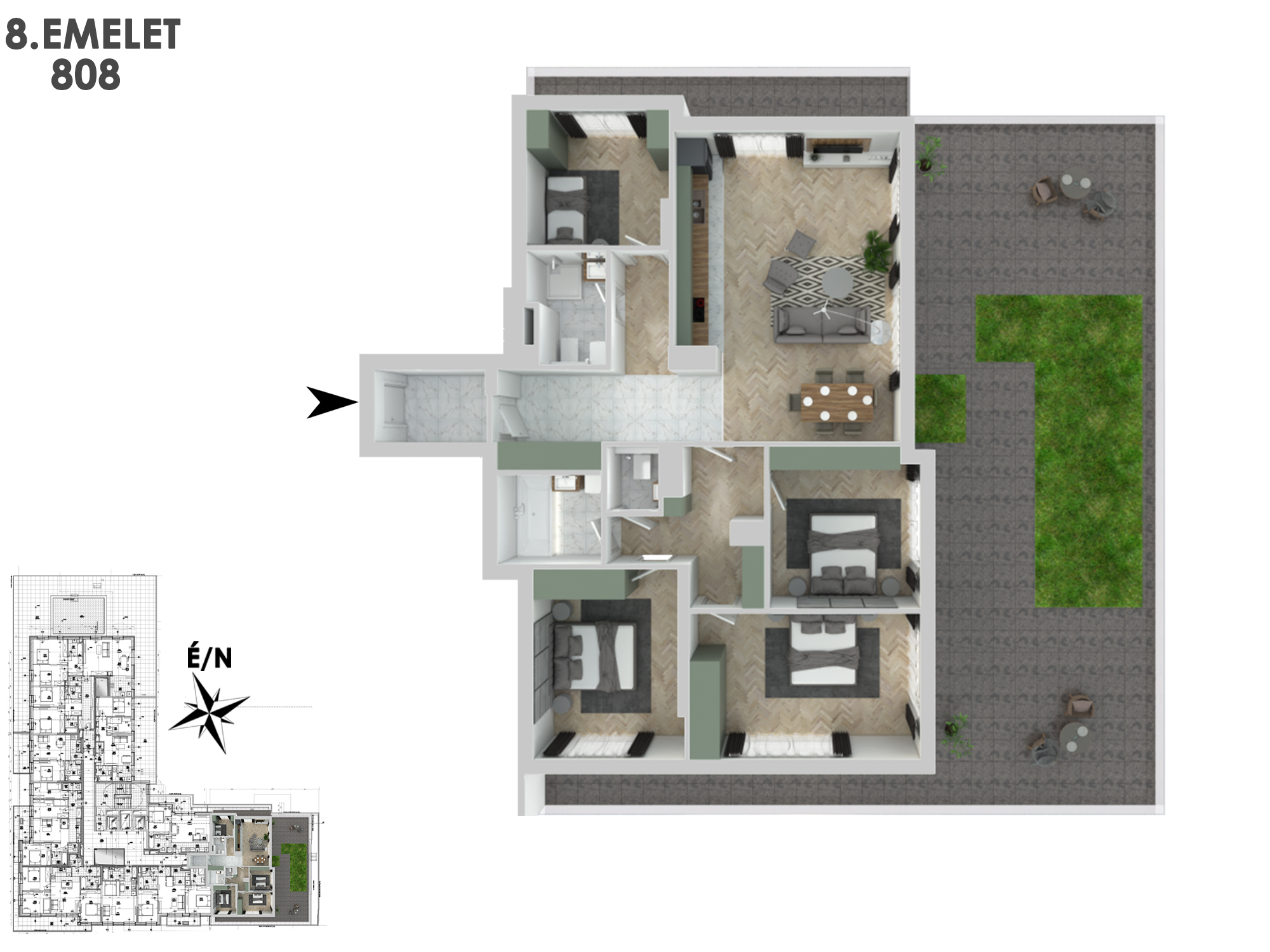 ötszobás lakás - 808