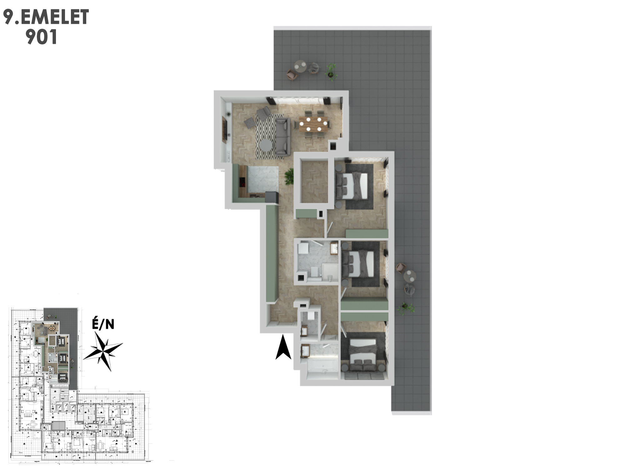 Négyszobás lakás - 901